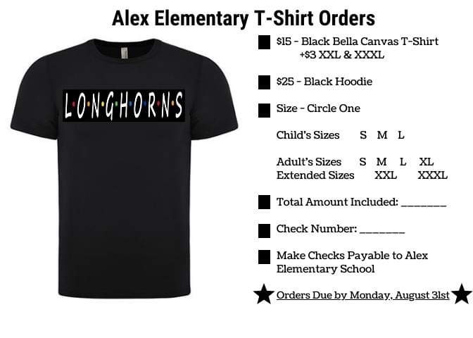 Alex Elementary T-Shirt Fundraiser