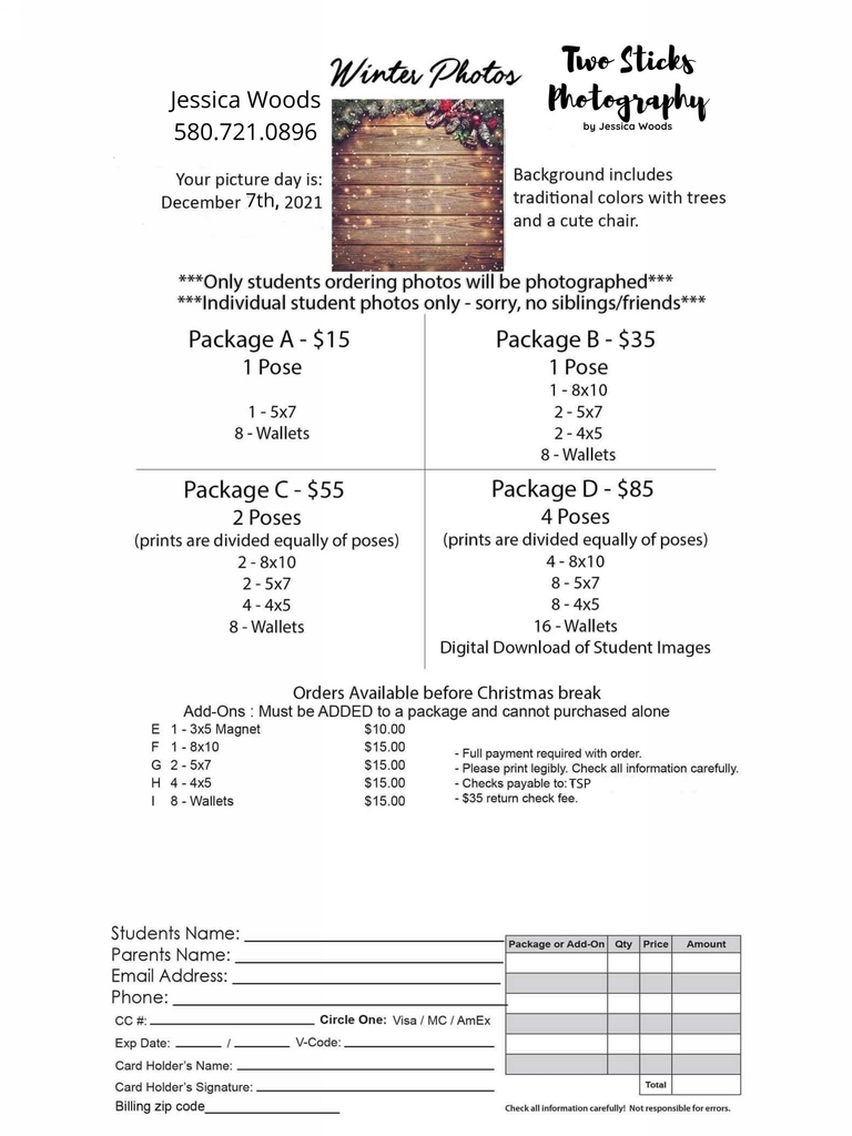 Winter photo order forms
